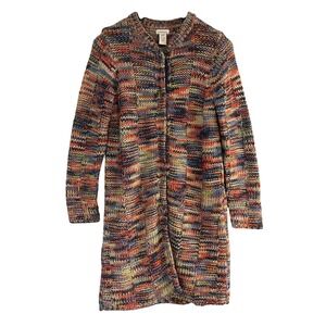 Sundance Sweater  S Striped Patchwork‎ Rainbow Alpaca Wool Blend Long Cardigan